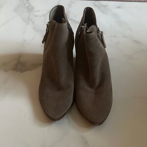 Vince Camuto Perforated Brown Ankle Booties